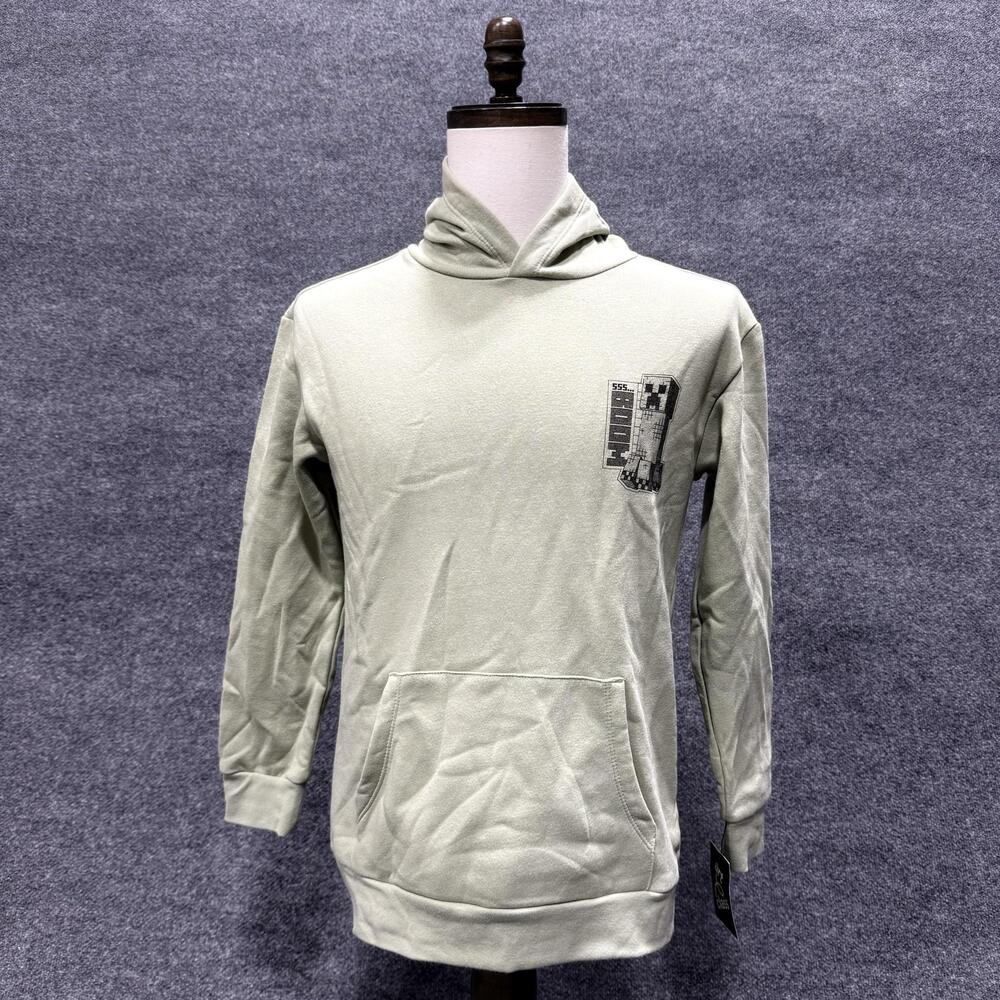 Minecraft Hoodie Boys 14 Green Creeper Graphic Pullover Sweatshirt Fleece Top